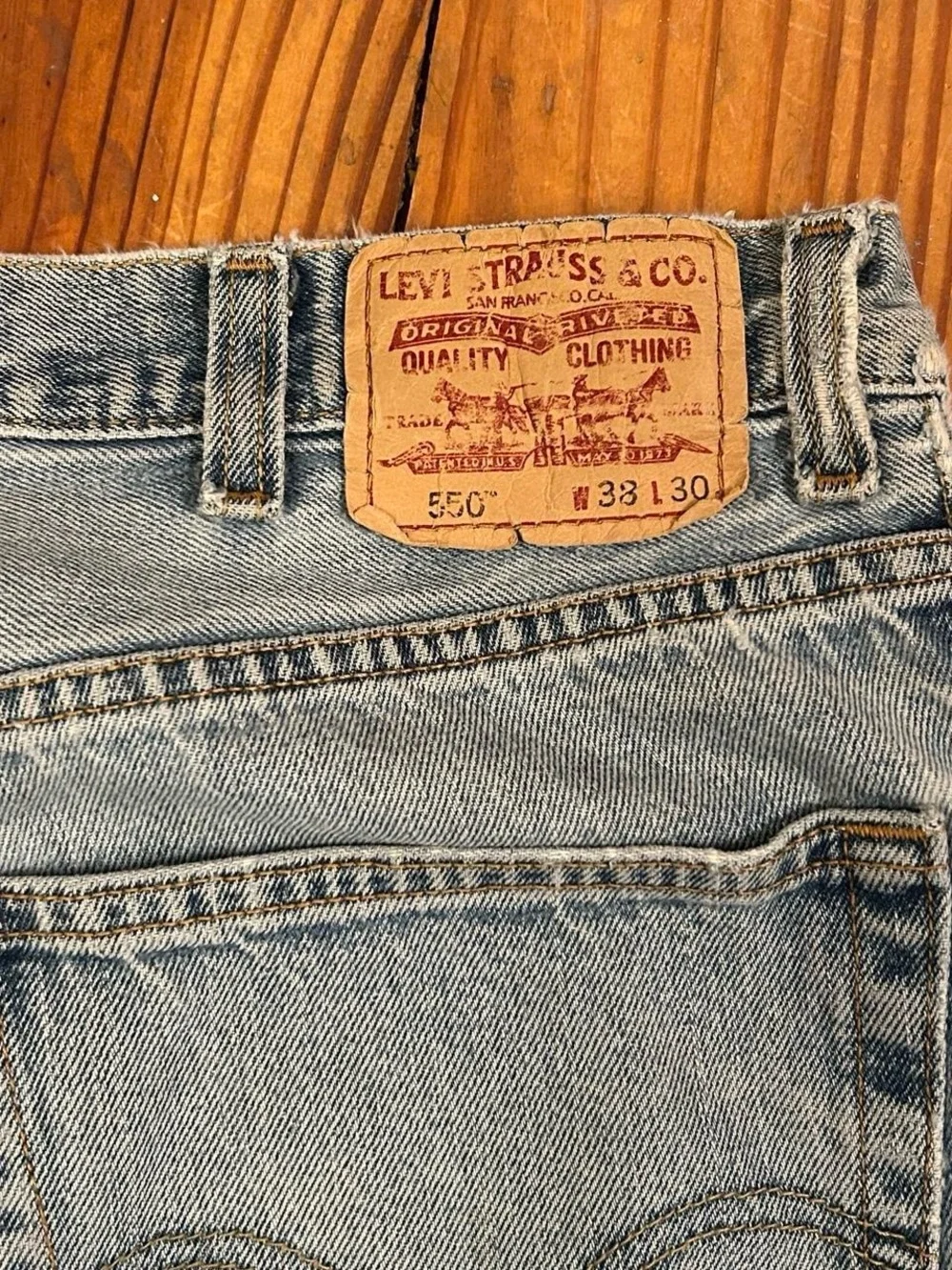 Vintage Levi's Light Blue Distressed Thrashed Relaxed Fit Jeans